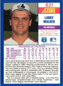 Larry Walker 1990 Score Series Mint Rookie Card #631
