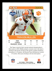 Trayvon Mullen 2019 Score Gold Parallel Series Mint Rookie Card #421