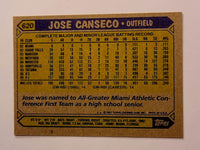 Jose Canseco 1987 Topps Series Mint Card #620
