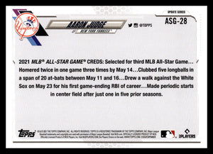 Aaron Judge 2021 Topps Update All-Star Game Series Mint Card #ASG-28