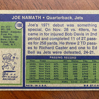 Joe Namath 1972 Topps Series Mint Card #100 EX Condition