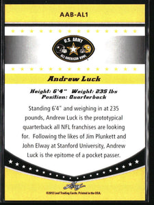 Andrew Luck 2012 Leaf Draft Army All-American Bowl Series Mint Card #AABAL1