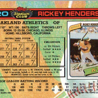 Rickey Henderson 1991 Topps Stadium Club Series Mint Card #120