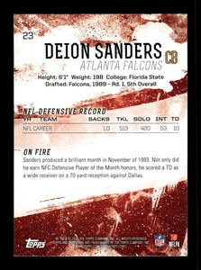 Deion Sanders 2014 Topps Fire Flame Foil Series Mint Card #23