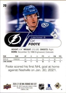 Cal Foote 2020 2021 Upper Deck NHL Star Rookies Card #20