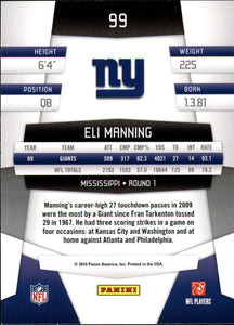 Eli Manning 2010 Certified Series Mint Card #99
