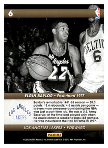 Elgin Baylor 2012 2013 Panini Hoops Hall Of Fame Heroes Series Mint Card #6