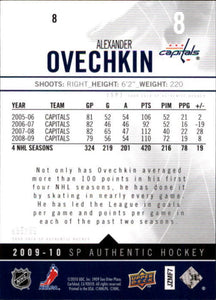 Alexander Ovechkin 2009 2010 SP Authentic Card #8
