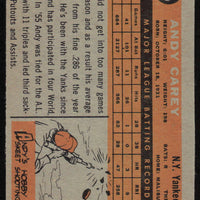 Andy Carey 1960 Topps Series Good Condition Card #196