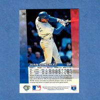 Juan Gonzalez 1993 Upper Deck Diamond Gallery Series Mint Card #20