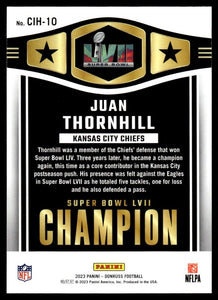 Juan Thornhill 2023 Donruss Champ is Here Series Mint Card #CIH-10