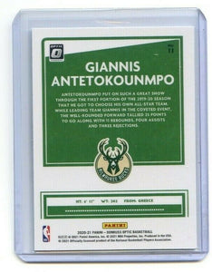 Giannis Antetokounmpo 2020 2021 Panini Donruss Optic Series Mint Card #29