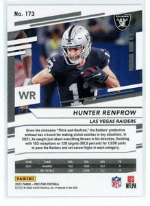 Hunter Renfrow 2022 Panini Prestige Xtra Points Diamond Series Mint Card #173