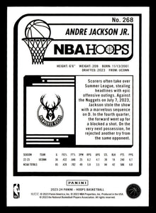 Andre Jackson Jr 2023 2024 Panini Hoops Series Mint Rookie Card #268