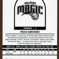 Paolo Banchero 2022 2023 Panini Hoops Tribute Basketball Series Mint Card #281