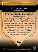 Nolan Ryan 2012 Topps Golden Greats Series Mint Card #GG10
