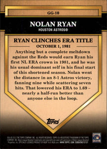 Nolan Ryan 2012 Topps Golden Greats Series Mint Card #GG10