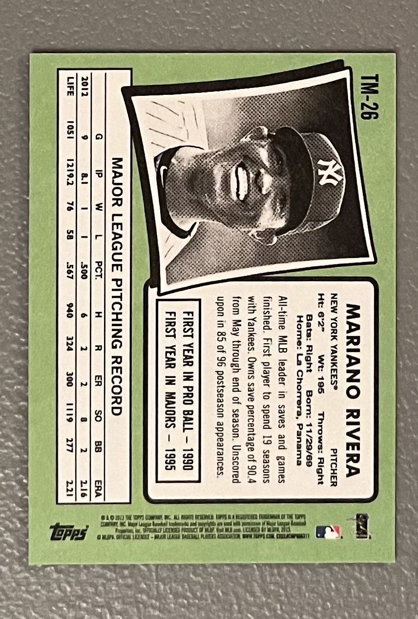 Mariano Rivera 2013 Topps Update 1971 Mini Series Mint Card #TM-26