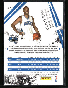 Vince Carter 2009 2010 Panini Rookies & Stars Longevity Series Mint Card #72