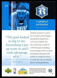 Carmelo Anthony 2004 2005 Upper Deck Rivals Series Mint Card #22