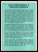 Gaylord Perry & Rollie Fingers 1984 Donruss Living Legends Mint Card #A
