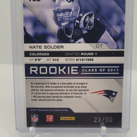 Nate Solder 2011 Panini Absolute Memorabilia Gold Spectrum Series Mint Card #182