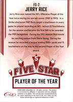 Jerry Rice 2023 Sage Five Star Player of the Year Series Mint Card #FS-2
