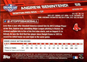 Andrew Benintendi 2017 Topps Opening Day Mint Rookie Card #58