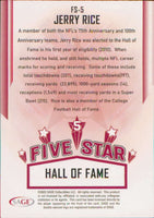 Jerry Rice 2023 SAGE Five Star Hall of Fame Series Mint Card #FS-5
