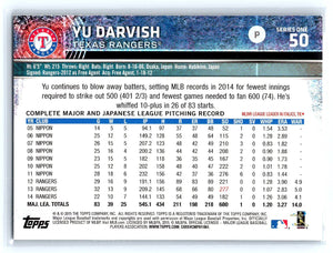 Yu Darvish 2015 Topps Series Mint Card #50