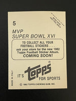 Joe Montana 1982 Topps 2nd Year Super Bowl XVI MVP Foil Sticker #5
