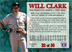 Will Clark 1994 Post Cereal Series Mint Card #22