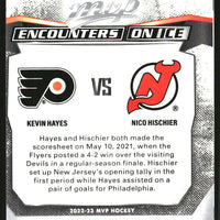Kevin Hayes and Nico Hischier 2022 2023 Upper Deck MVP Encounters on Ice Mint Card #EI15