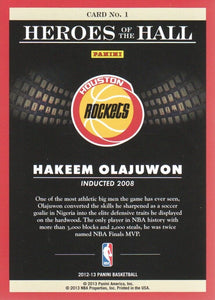 Hakeem Olajuwon 2012 2013 Panini Heroes of the Hall Series Mint Card #1