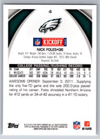 Nick Foles 2012 Topps Kickoff Series Mint Card #4
