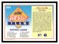 Will Clark 1991 Score All Star Team Series Mint Card #664
