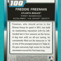 Freddie Freeman 2011 Bowman Topps 100 Series Mint Rookie Card #TP84