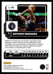 Anthony Edwards 2022 2023 Panini Donruss Mint 3rd Year Card #96