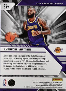 LeBron James 2021 2022 Panini Chronicles XR Series Mint Card #397