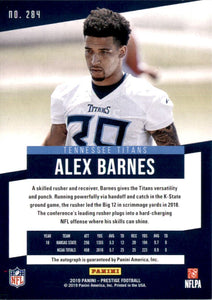 Alex Barnes 2019 Prestige Xtra Points Autographed Mint Rookie Card #284