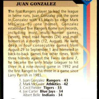Juan Gonzalez 1993 Upper Deck Series Mint Card #497