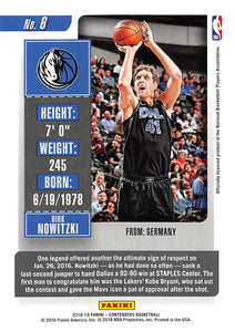 Dirk Nowitzki  2018 2019 Panini Contenders Season Ticket Series Mint Card #6