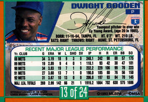 Dwight Gooden 1993 Duracell Power Players Series Mint Card #13