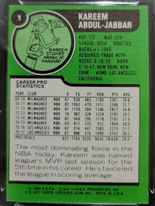 Kareem Abdul-Jabbar 1977 1978 Topps Series Card #1   VG Condition