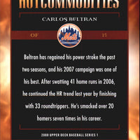 Carlos Beltran 2008 Upper Deck Hot Commodities Series Mint Card #HC29