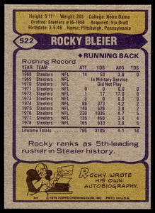 Rocky Bleier 1979 Topps Series Card #522