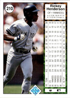 Rickey Henderson 1989 Upper Deck Series Mint Card #210
