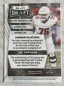 Joe Tippmann 2023 Leaf Draft AUTOGRAPH Series Mint Rookie Card #BA-JT1