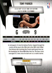 Tony Parker 2010 2011 Panini Prestige Series Mint Card #108