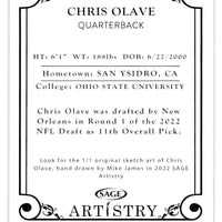 Chris Olave 2022 Sage Artistry Silver Series Mint Card #111